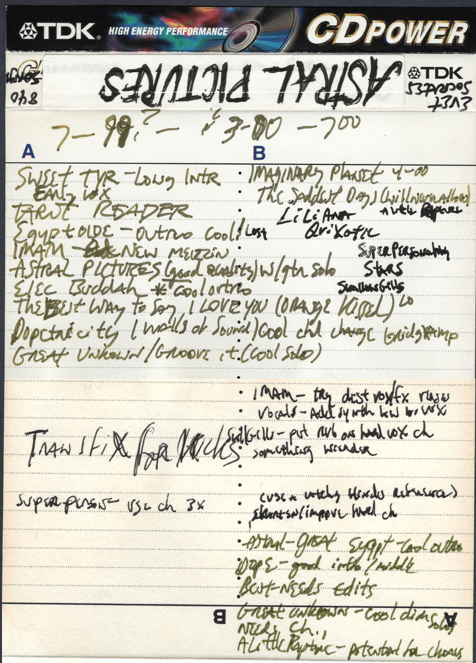 Scanned cassette archive image: 1999 Astral Pictures Cass